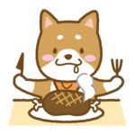 犬がご飯を食べている